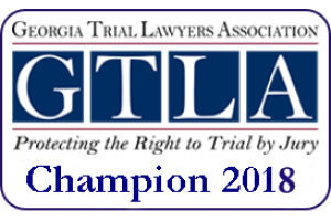 Georgia Trial Lawyers Association Champion 2018 - Badge